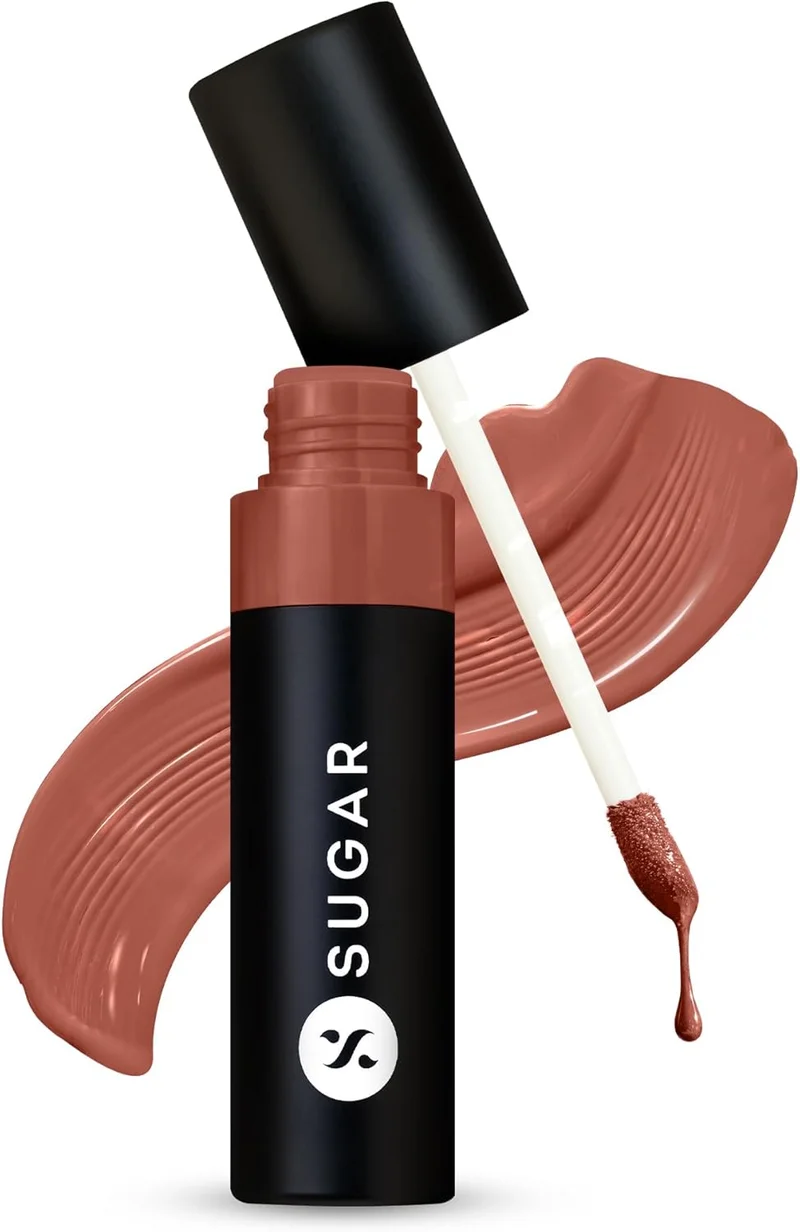 شوجر كوزماتيكس SUGAR Cosmetics Partner In Shine Transferproof Glossy Lipstick - 01 Cinnamon Champagne, 3ml